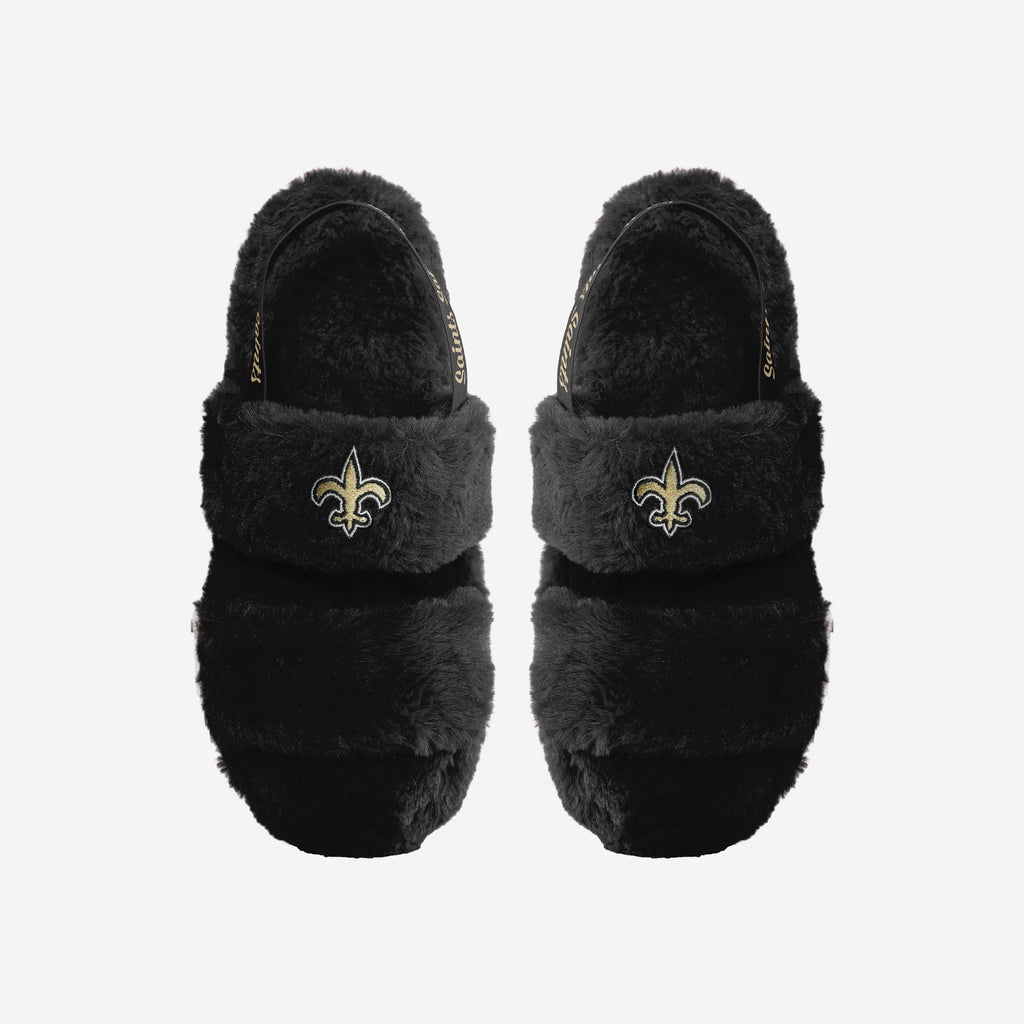 New Orleans Saints Womens Heel Strap Wordmark Fur Slide FOCO S - FOCO.com