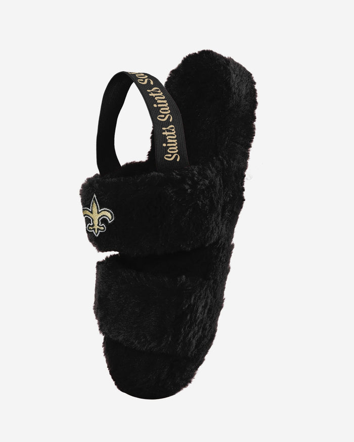 New Orleans Saints Womens Heel Strap Wordmark Fur Slide FOCO - FOCO.com