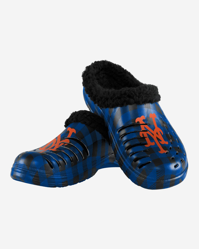 New York Mets Sherpa Lined Buffalo Check Clog FOCO - FOCO.com