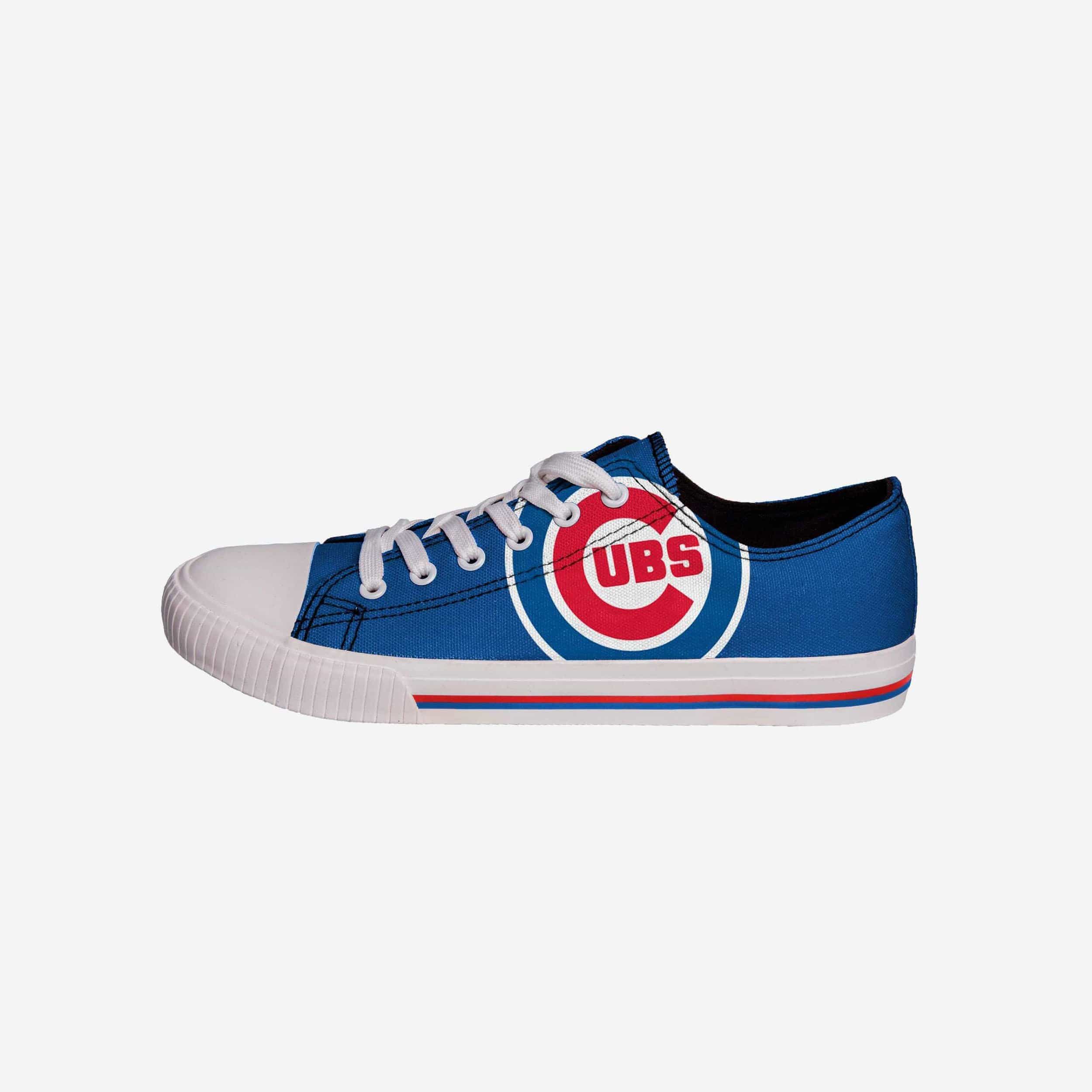 Chicago Cubs Mens Low Top Big Logo Canvas Shoe