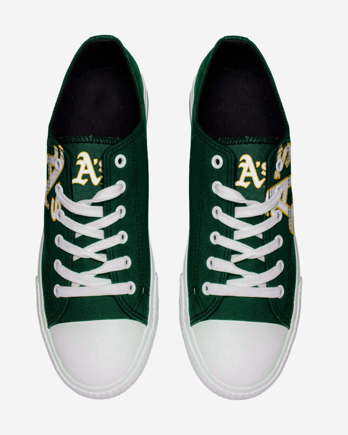 Oakland Athletics Mens Low Top Big Logo Canvas Shoe FOCO - FOCO.com