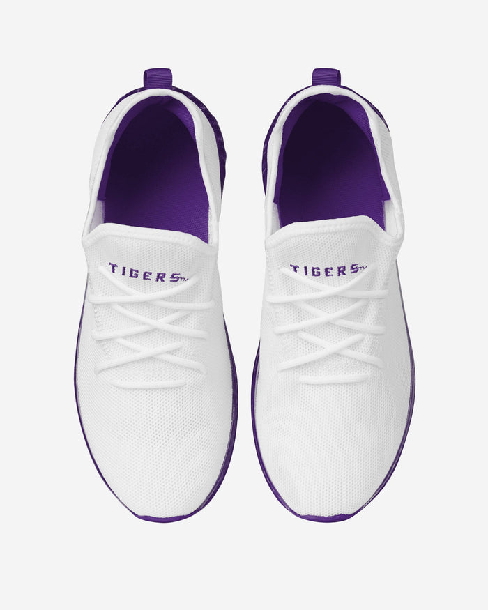 LSU Tigers Gradient Midsole White Sneakers FOCO - FOCO.com