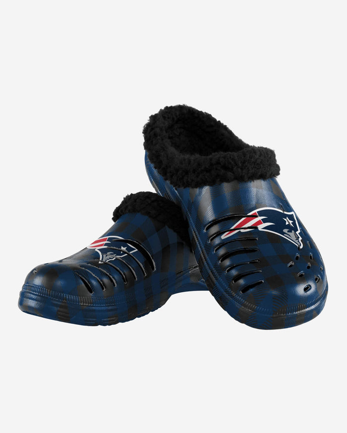 New England Patriots Sherpa Lined Buffalo Check Clog FOCO - FOCO.com