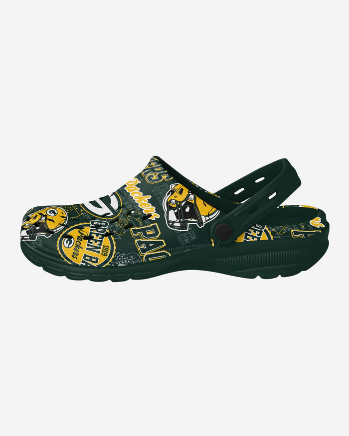 Green Bay Packers Historic Print Clog With Strap FOCO S - FOCO.com