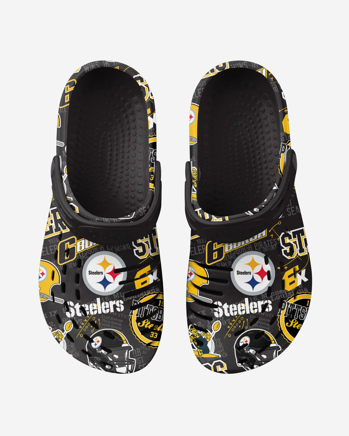 Pittsburgh Steelers Historic Print Clog With Strap FOCO - FOCO.com