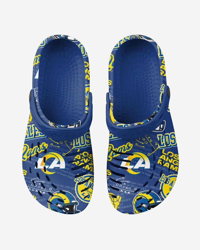 La Rams Clogs Los Angeles Rams Historic Print Clog With Strap FOCO