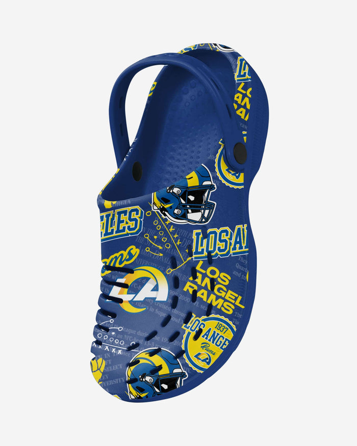 La Rams Clogs Los Angeles Rams Historic Print Clog With Strap FOCO