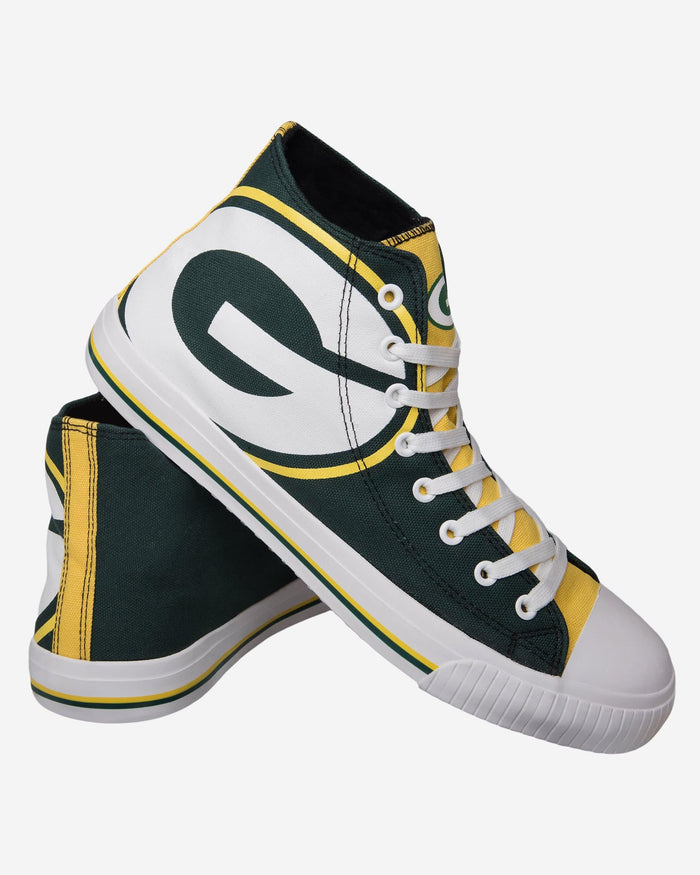 Green Bay Packers Mens High Top Big Logo Canvas Shoe FOCO - FOCO.com