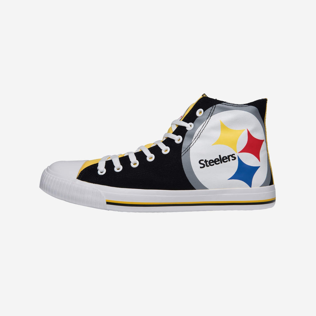 Pittsburgh Steelers Mens High Top Big Logo Canvas Shoe FOCO - FOCO.com