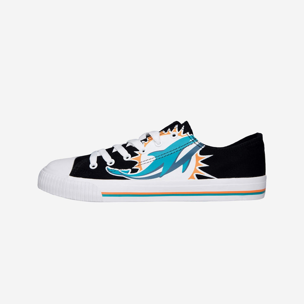 Miami Dolphins Mens Low Top Big Logo Canvas Shoe FOCO - FOCO.com