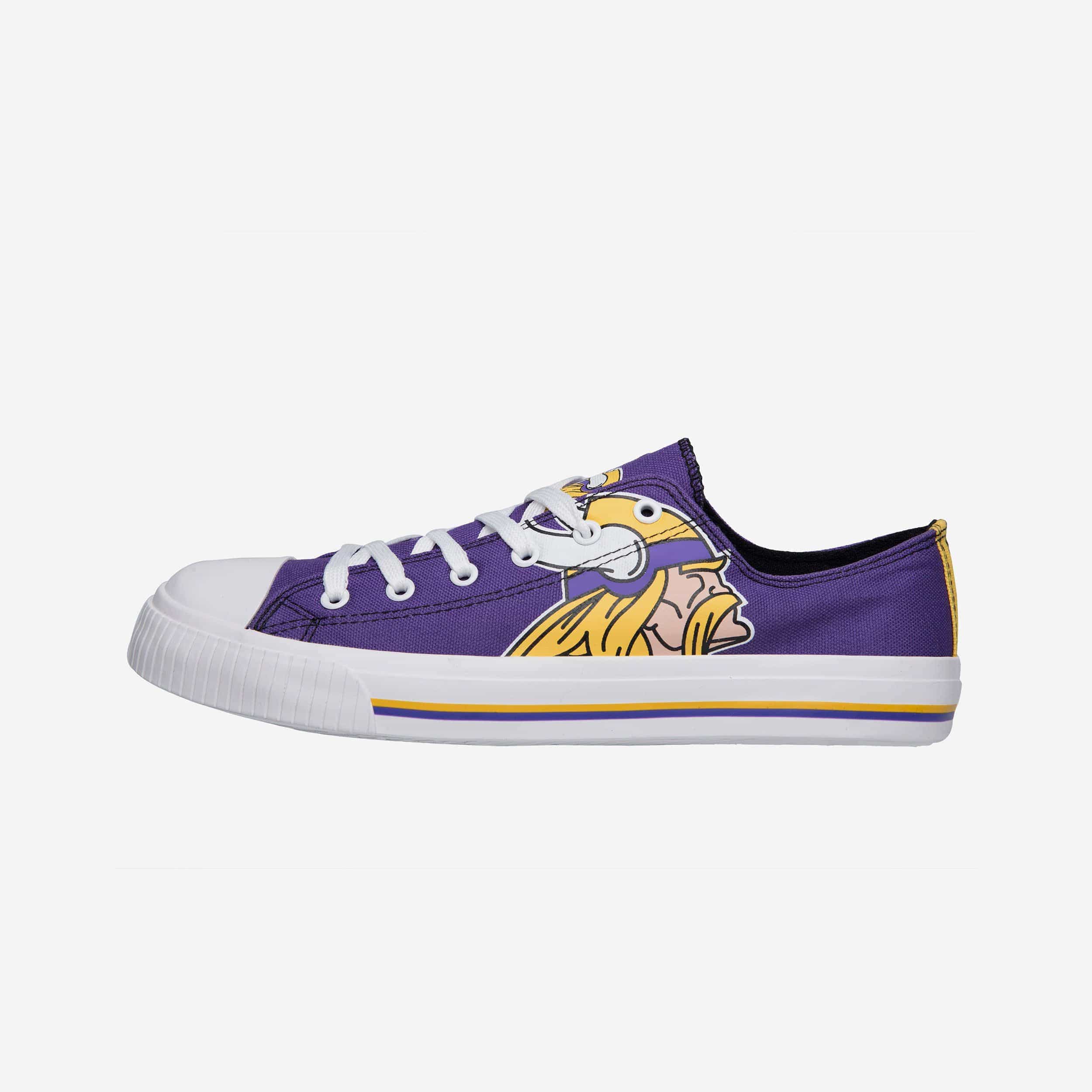 Minnesota Vikings Mens Low Top Big Logo Canvas Shoe FOCO