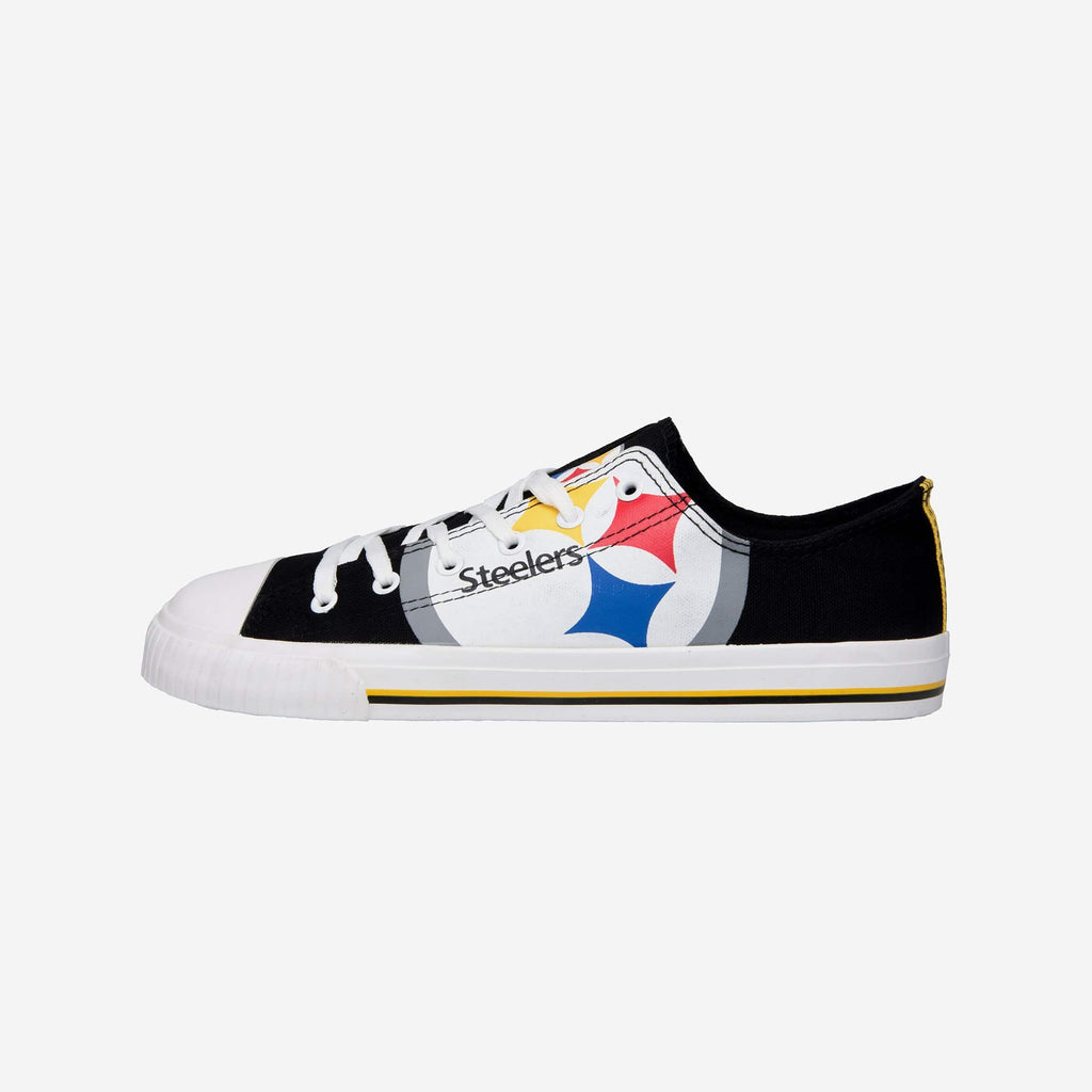 Pittsburgh Steelers Mens Low Top Big Logo Canvas Shoe FOCO - FOCO.com