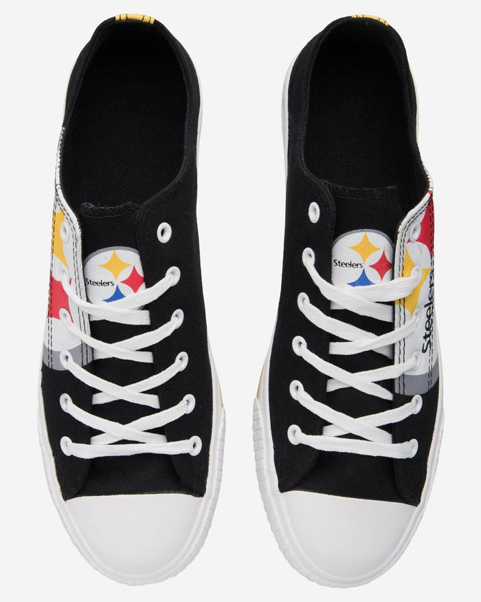 Pittsburgh Steelers Mens Low Top Big Logo Canvas Shoe FOCO - FOCO.com