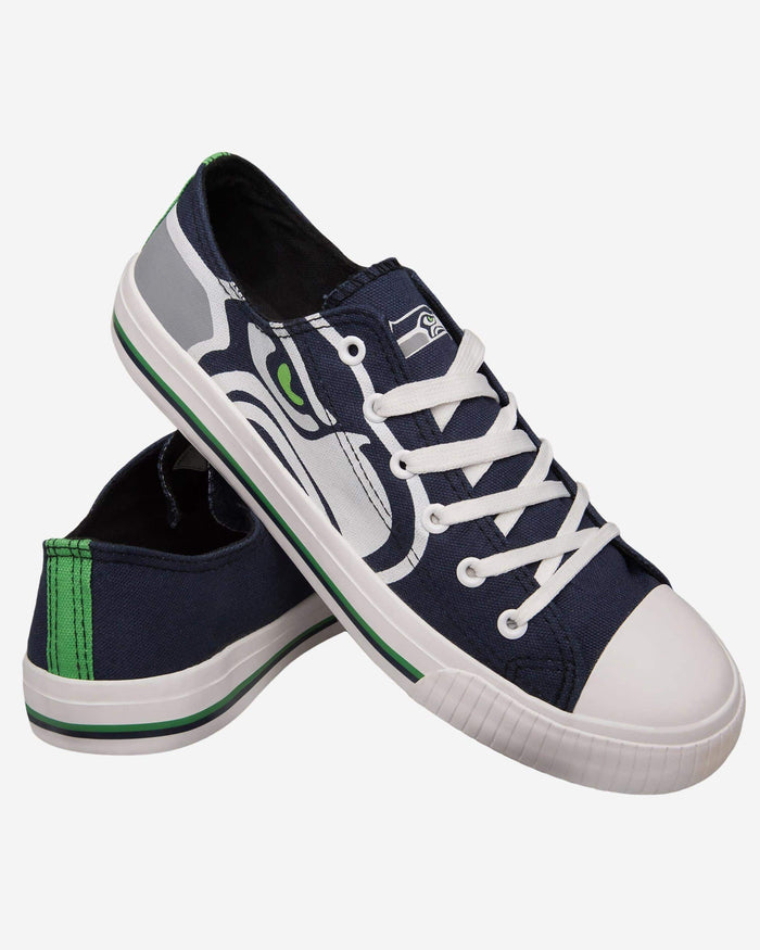 Seattle Seahawks Mens Low Top Big Logo Canvas Shoe FOCO - FOCO.com