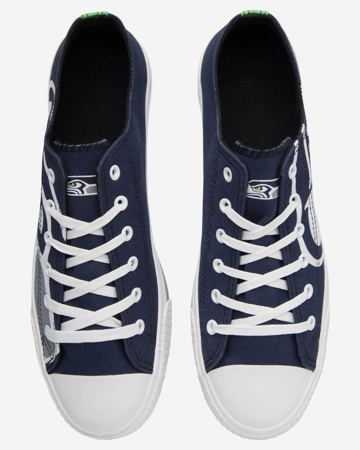 Seattle Seahawks Mens Low Top Big Logo Canvas Shoe FOCO - FOCO.com