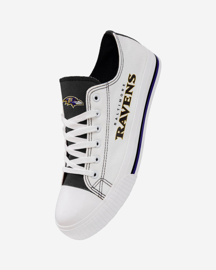 Baltimore Ravens Low Top White Canvas Shoe FOCO - FOCO.com