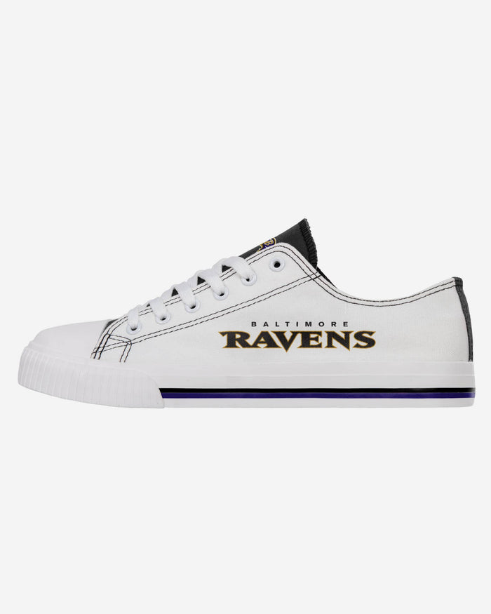 Baltimore Ravens Low Top White Canvas Shoe FOCO 7 - FOCO.com