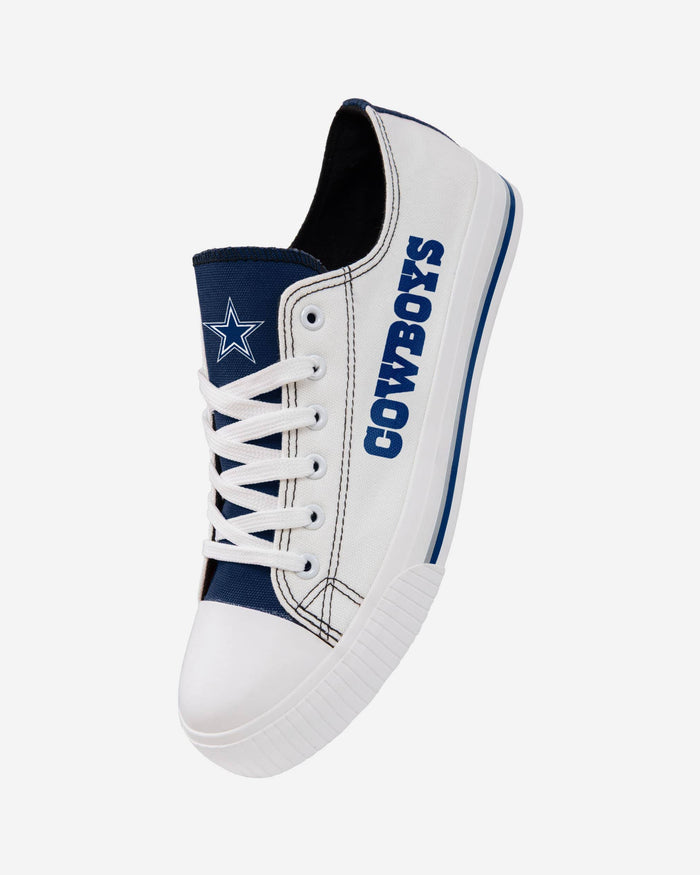 Dallas Cowboys Low Top White Canvas Shoe FOCO - FOCO.com