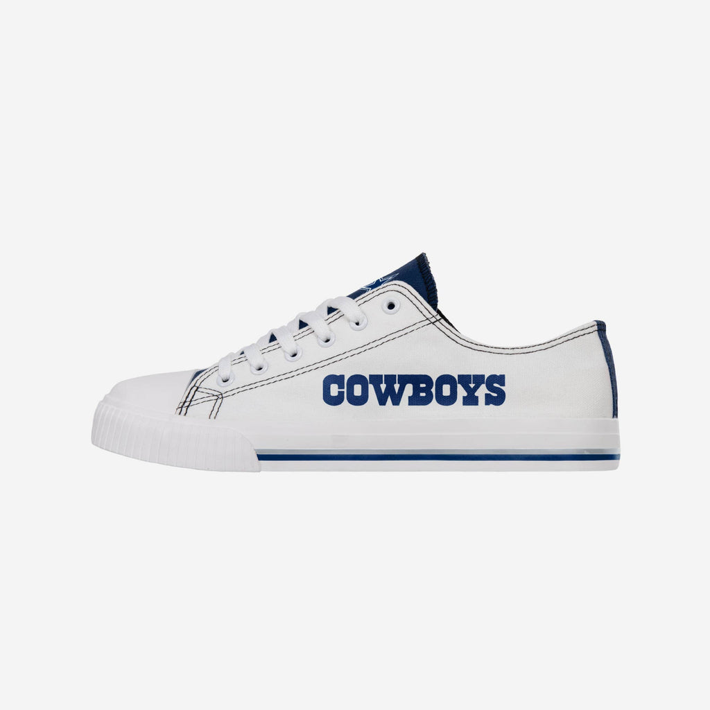 Dallas Cowboys Low Top White Canvas Shoe FOCO 7 - FOCO.com