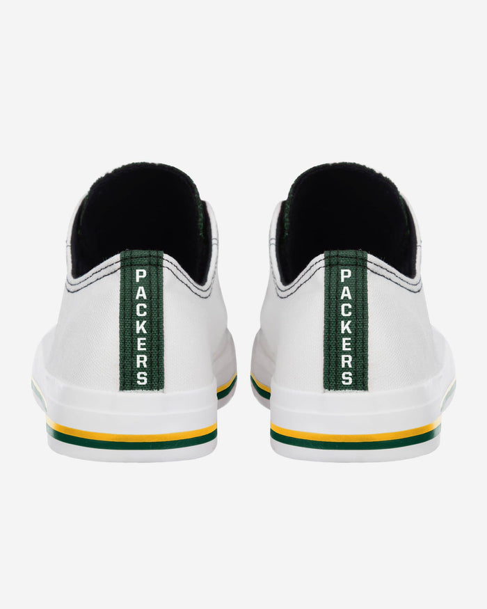 Green Bay Packers Low Top White Canvas Shoe FOCO - FOCO.com