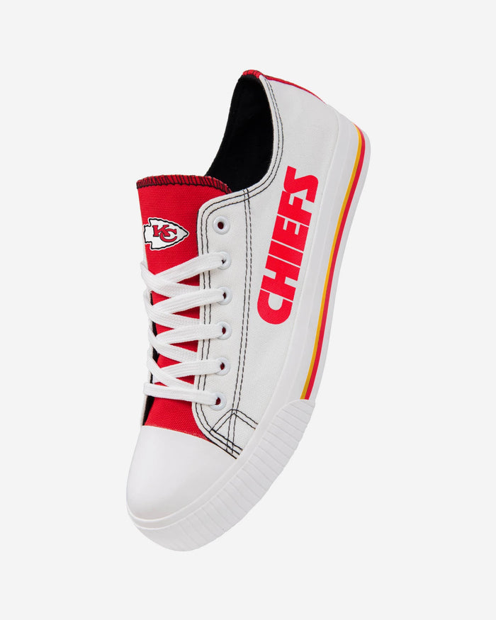 Kansas City Chiefs Low Top White Canvas Shoe FOCO - FOCO.com