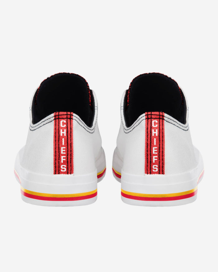 Kansas City Chiefs Low Top White Canvas Shoe FOCO - FOCO.com
