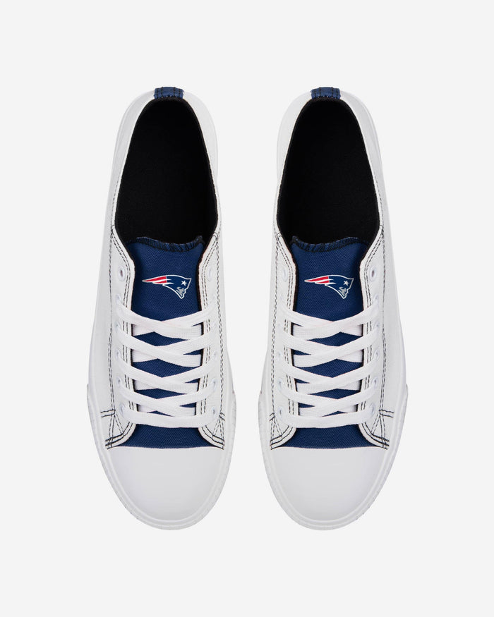 New England Patriots Low Top White Canvas Shoe FOCO - FOCO.com
