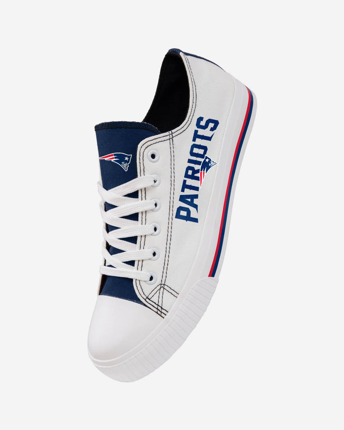 New England Patriots Low Top White Canvas Shoe FOCO - FOCO.com