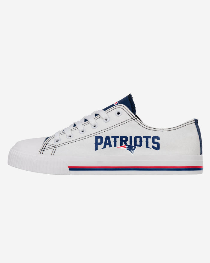 New England Patriots Low Top White Canvas Shoe FOCO 7 - FOCO.com