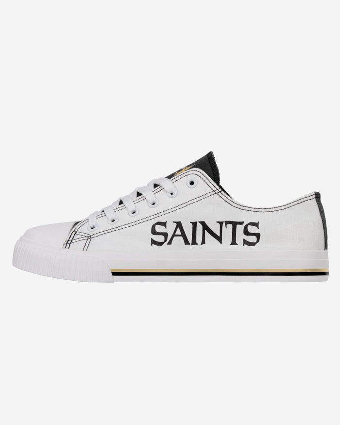 New Orleans Saints Low Top White Canvas Shoe FOCO 7 - FOCO.com