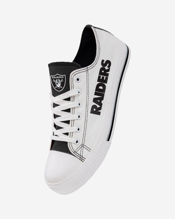 Las Vegas Raiders Low Top White Canvas Shoe FOCO - FOCO.com