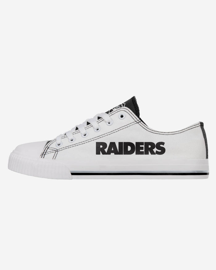Las Vegas Raiders Low Top White Canvas Shoe FOCO 7 - FOCO.com