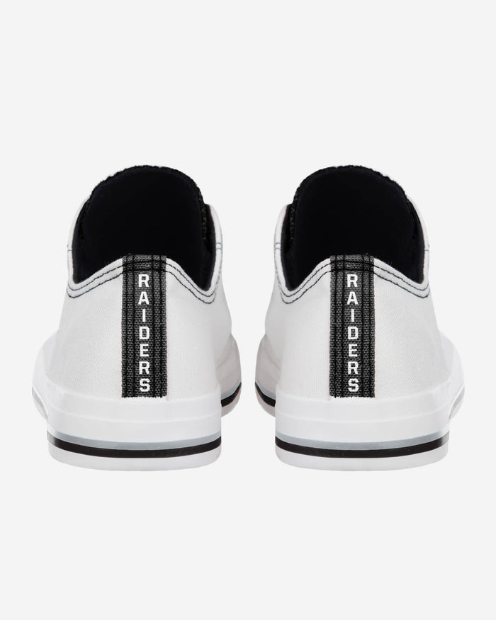 Las Vegas Raiders Low Top White Canvas Shoe FOCO - FOCO.com