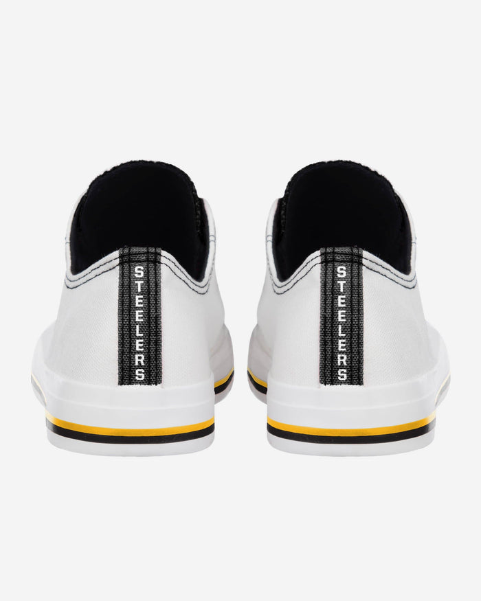 Pittsburgh Steelers Low Top White Canvas Shoe FOCO - FOCO.com