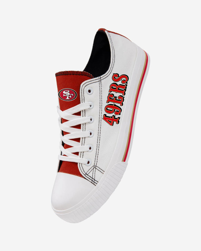 San Francisco 49ers Low Top White Canvas Shoe FOCO - FOCO.com