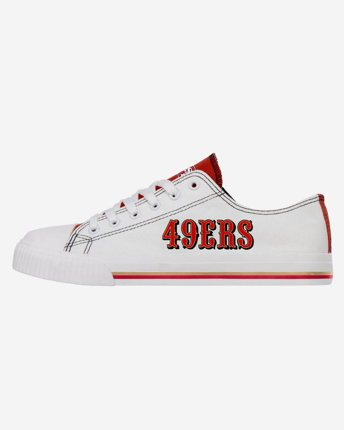 San Francisco 49ers Low Top White Canvas Shoe FOCO 7 - FOCO.com