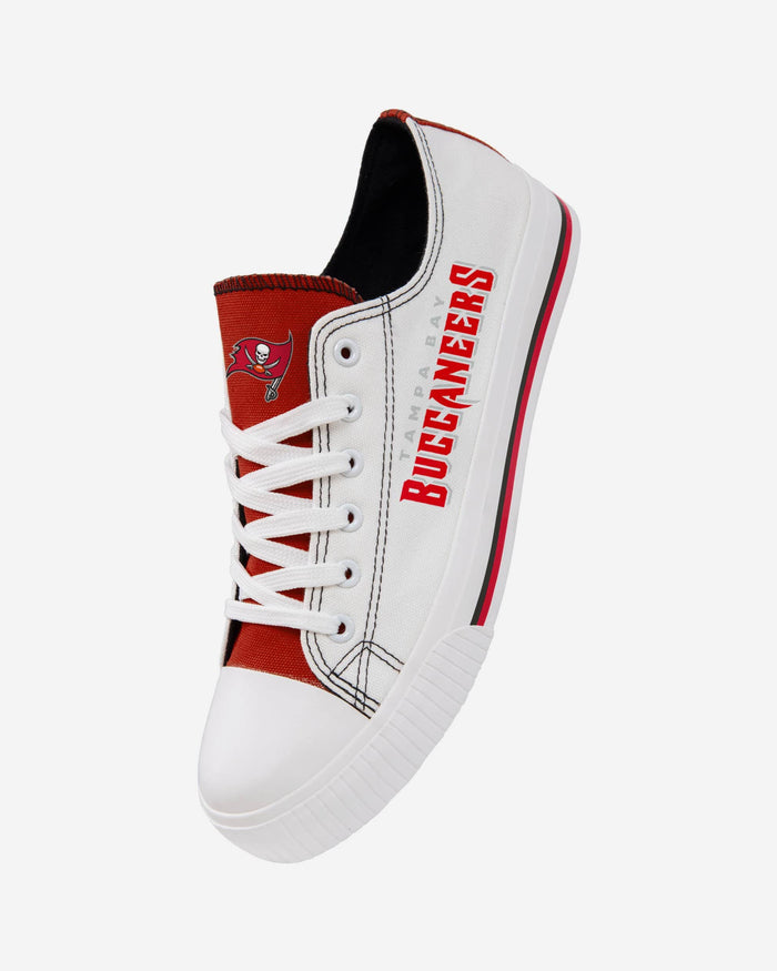 Tampa Bay Buccaneers Low Top White Canvas Shoe FOCO - FOCO.com