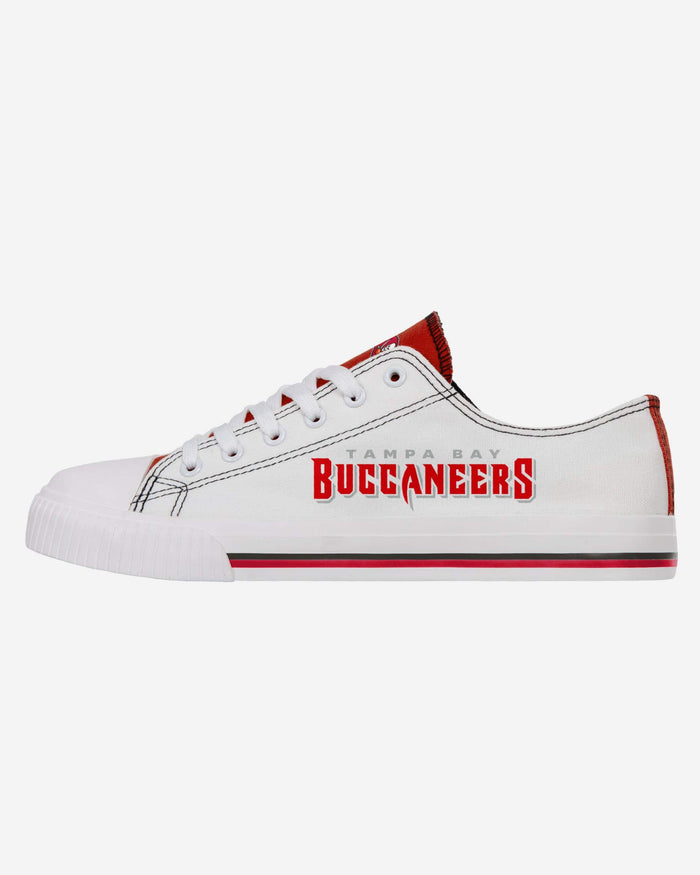 Tampa Bay Buccaneers Low Top White Canvas Shoe FOCO 7 - FOCO.com