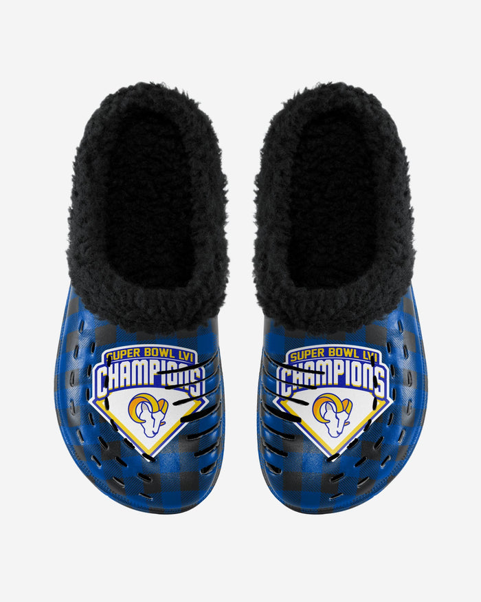 Los Angeles Rams Super Bowl LVI Champions Sherpa Clog FOCO - FOCO.com