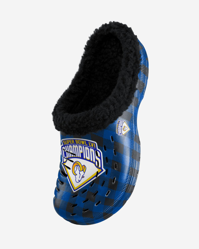 La Rams Clogs Los Angeles Rams Super Bowl LVI Champions Sherpa Clog FOCO