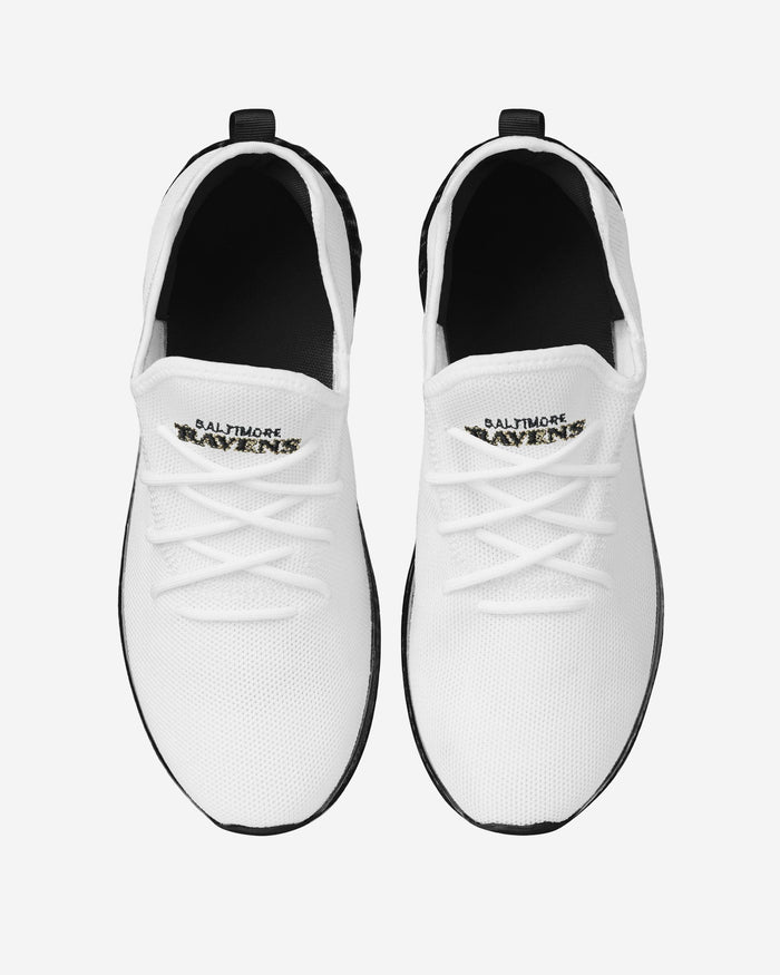 Baltimore Ravens Gradient Midsole White Sneakers FOCO - FOCO.com