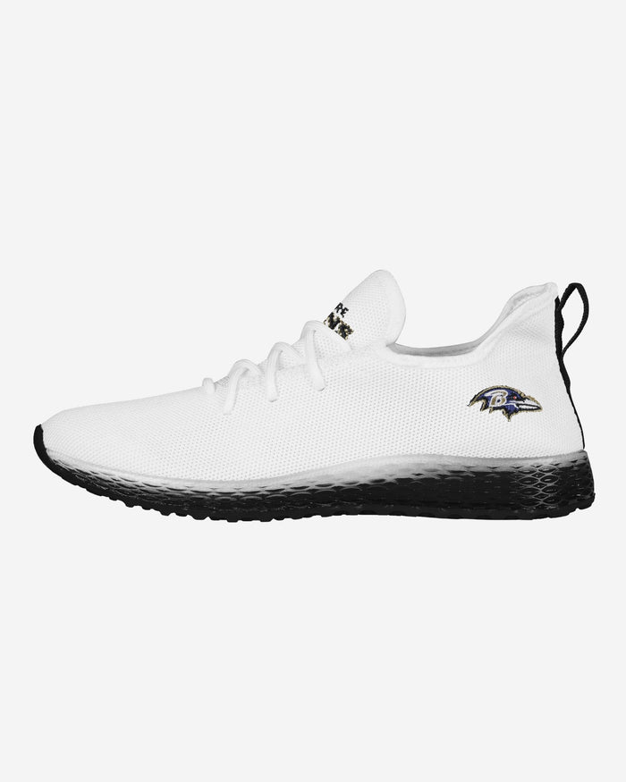 Baltimore Ravens Gradient Midsole White Sneakers FOCO 7 - FOCO.com
