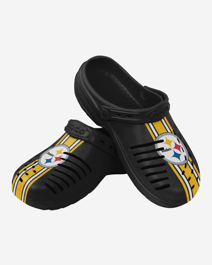 Pittsburgh Steelers Team Stripe Clog With Strap FOCO - FOCO.com