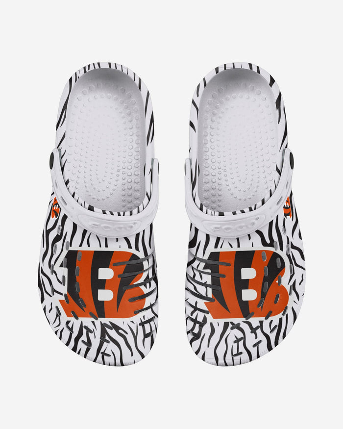 Cincinnati Bengals White Stripe Clog With Strap FOCO - FOCO.com