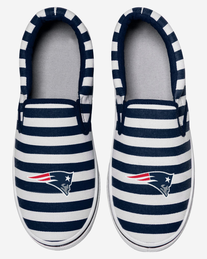New England Patriots Striped Slip On Canvas Shoe FOCO - FOCO.com