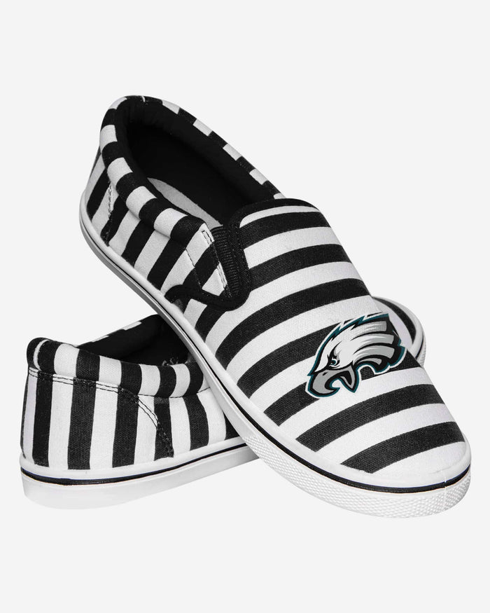 Philadelphia Eagles Striped Slip On Canvas Shoe FOCO - FOCO.com