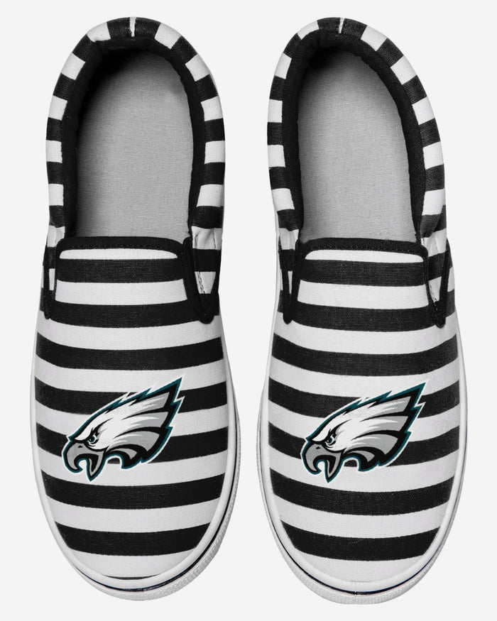 Philadelphia Eagles Striped Slip On Canvas Shoe FOCO - FOCO.com