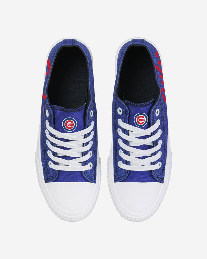 Chicago Cubs Womens Color Glitter Low Top Canvas Shoes FOCO - FOCO.com