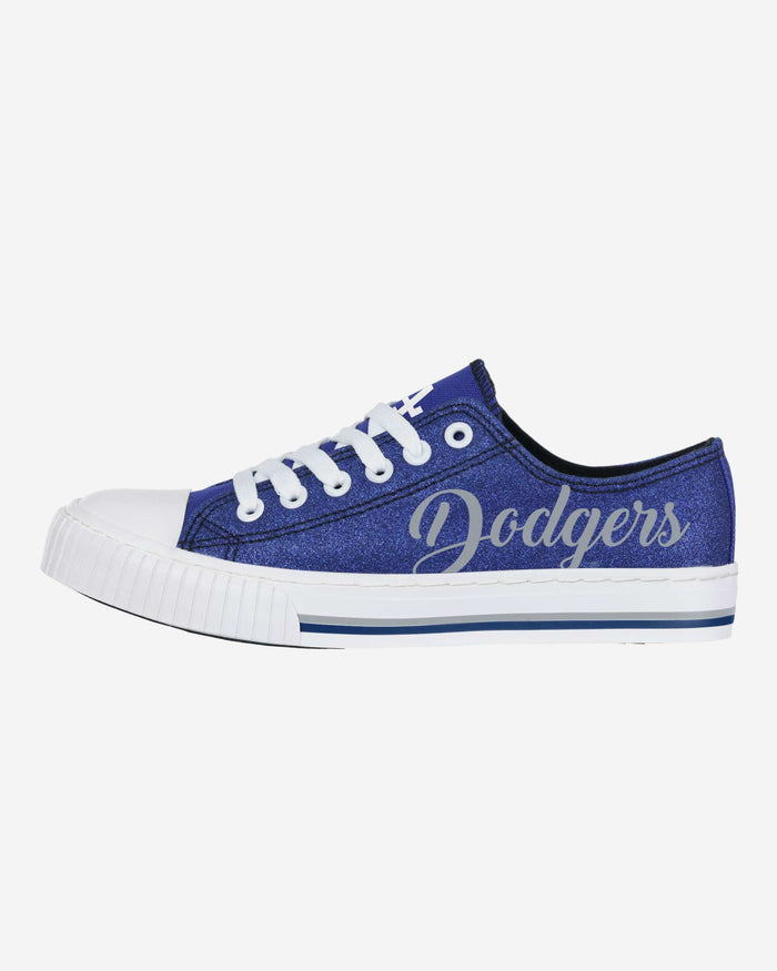 Los Angeles Dodgers Womens Color Glitter Low Top Canvas Shoes FOCO 6 - FOCO.com