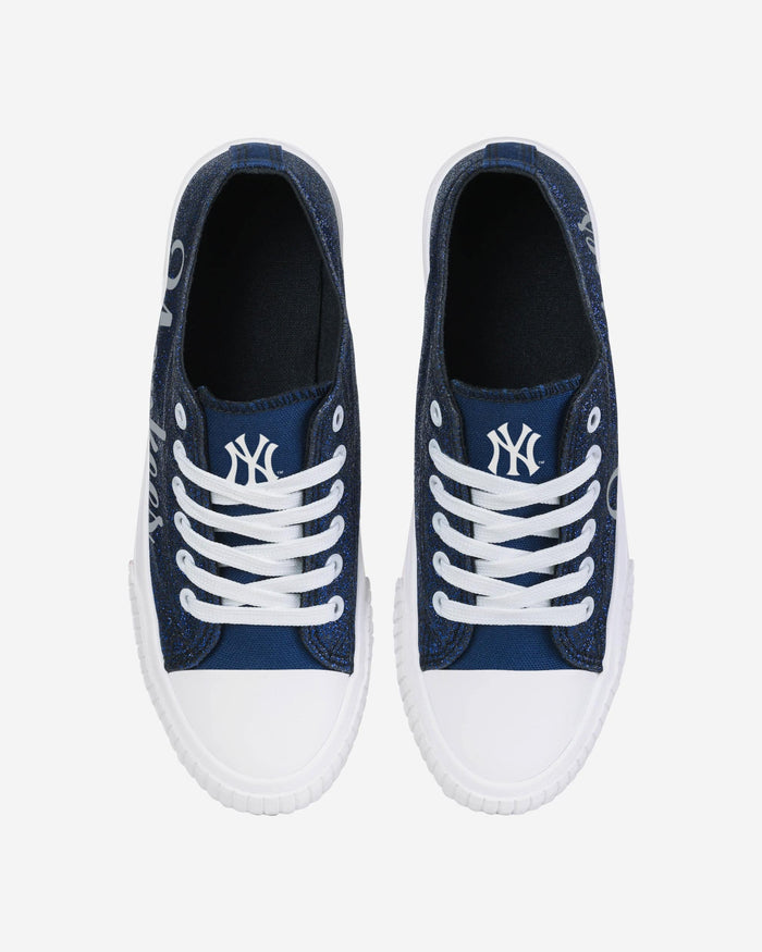 New York Yankees Womens Color Glitter Low Top Canvas Shoes FOCO - FOCO.com